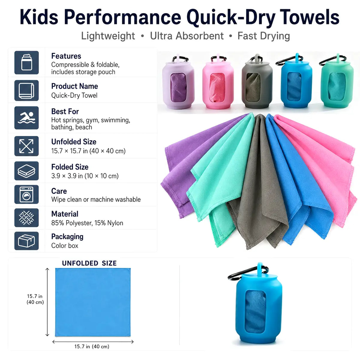 Kids Performance Quick-Dry Towel Set