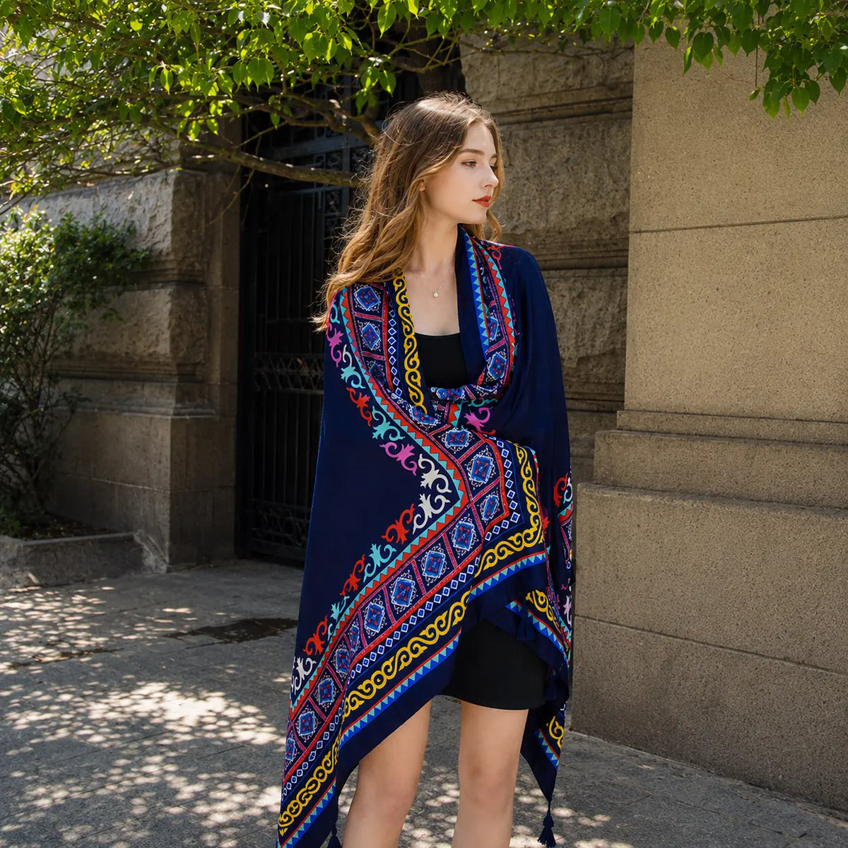 Solara Tapestry Wrap - Indigo