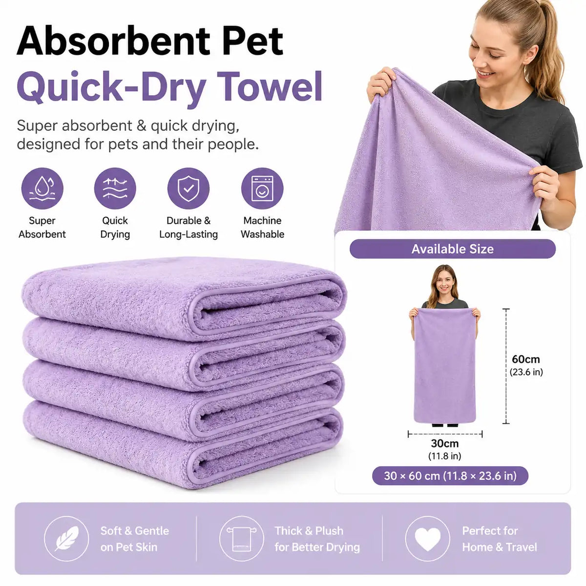 Absorbent Pet Quick-Dry Towel Set