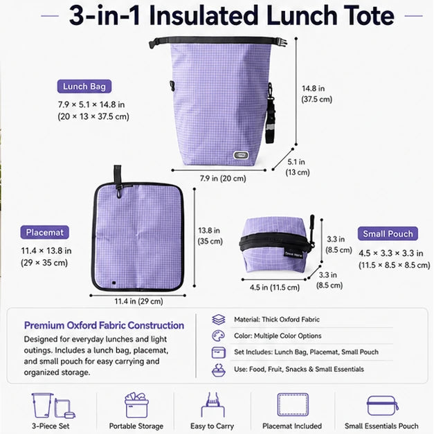 3-in-1 Insulated Lunch Tote