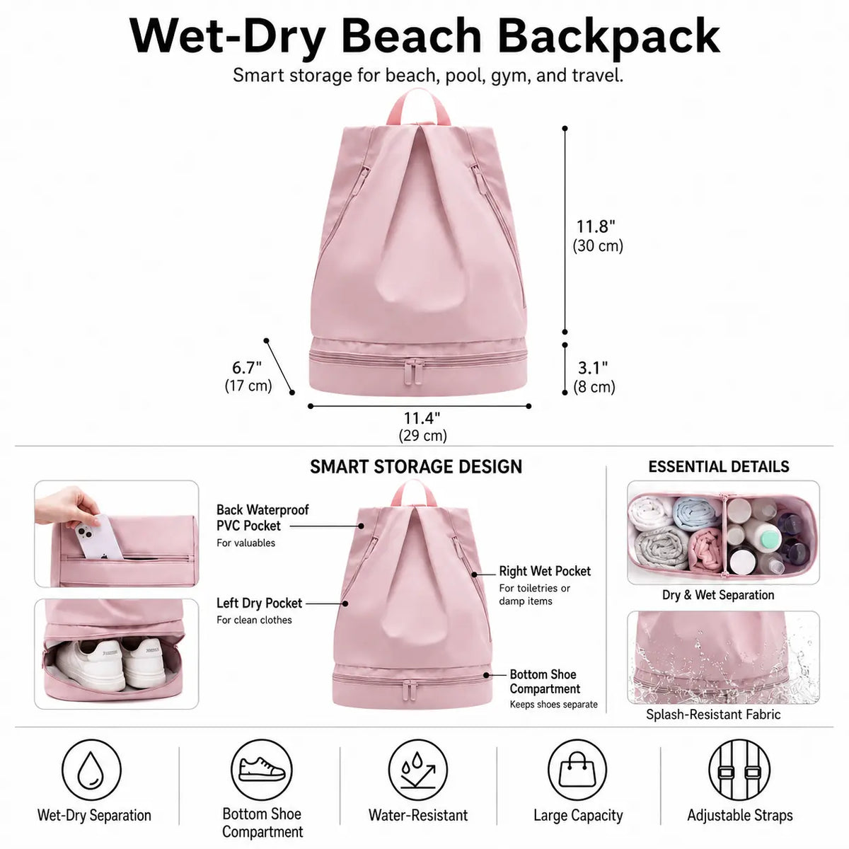 Wet-Dry Beach Backpack
