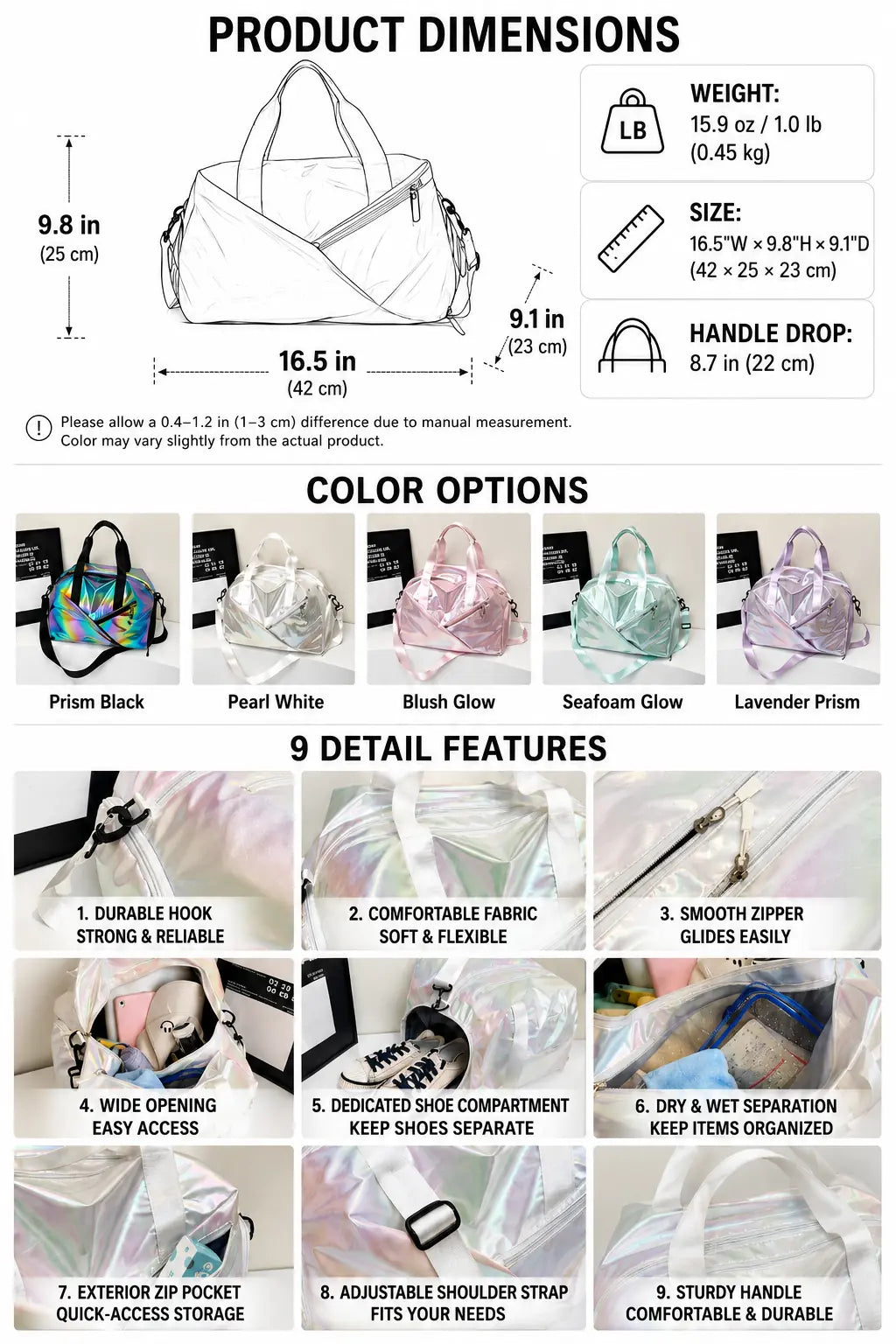 Aurora Drift Carryall - Lavender Prism