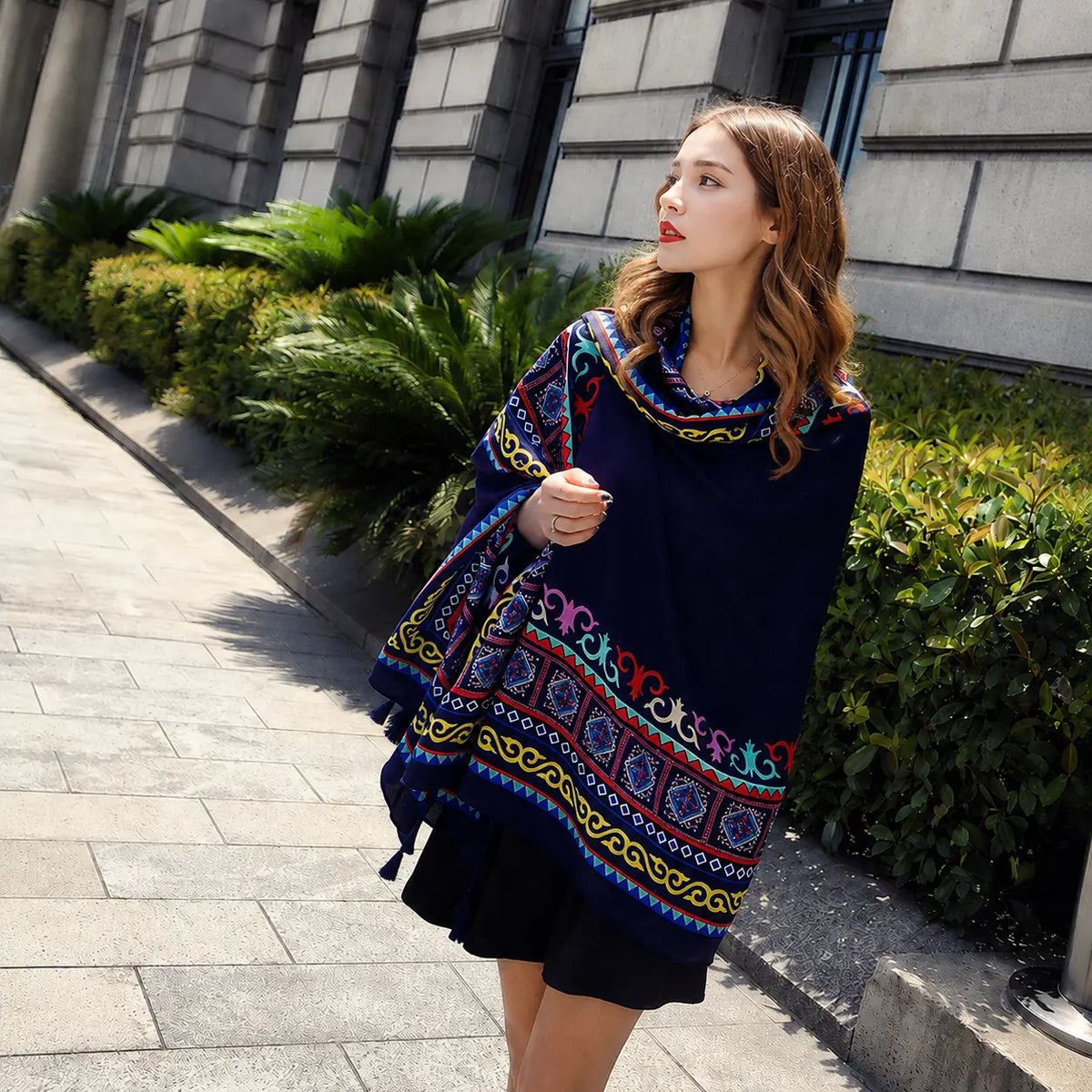 Solara Tapestry Wrap - Indigo