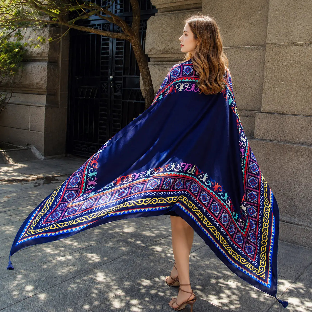 Solara Tapestry Wrap - Indigo