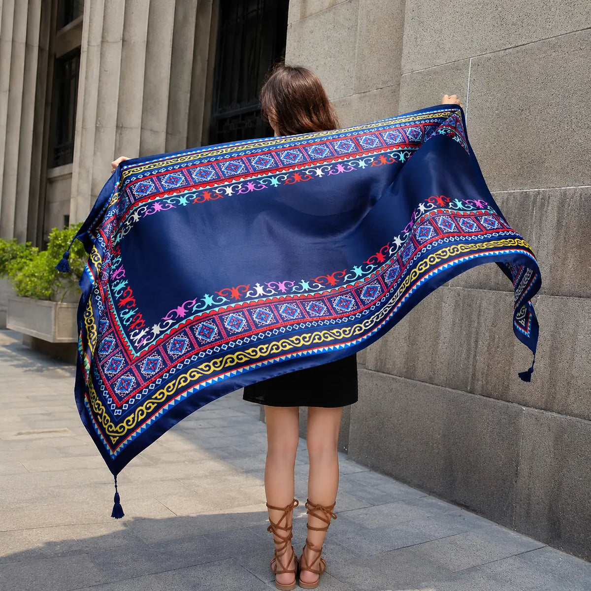 Solara Tapestry Wrap - Indigo