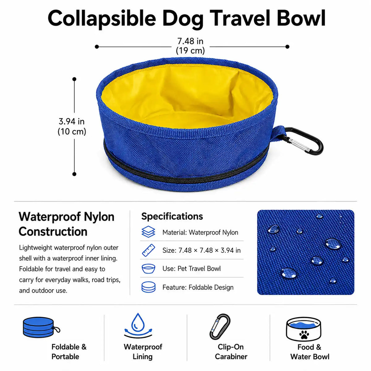 Collapsible Dog Travel Bowl